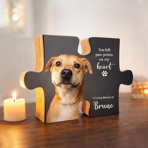 Pet memorial gift, dog memorial gift, Pet Loss Gifts, custom pet portrait, photo puzzle, Cat Lover Gift, Dog Memorial plaque, Cat Memorial