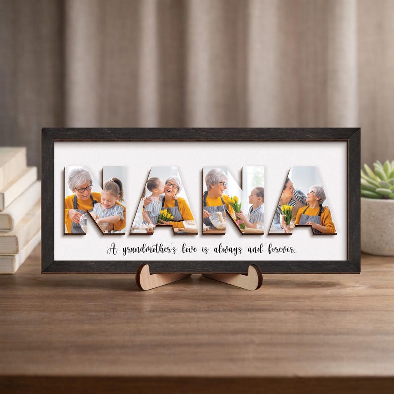 Personalized Mom Pictures Frame Gift, Photo Sign for Mom, Mother's Day Gift, Mom Custom Photo Wood Sign, Mom Gift, Grandma Gift,Gift for Her