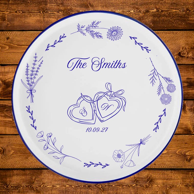 Custom Wedding Engagement Anniversary Plate, Gift for Couples, Dishwasher Safe, Microwaveable Safe