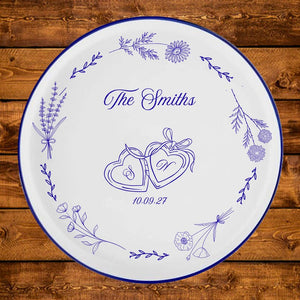 Custom Wedding Engagement Anniversary Plate, Gift for Couples, Dishwasher Safe, Microwaveable Safe
