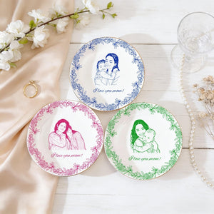 Personalized Ceramic Photo Jewelry Dish, Family Photo Ring Dish, Personalized Portrait Trinket Tray, Gifts for Mom, Nanny, Family Gift