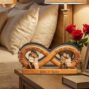 Personalized Infinity Couple Sign Wooden Anniversary Decor Custom Names Love Sculpture Romantic Wedding Gift for Husband Wife Family Him Her