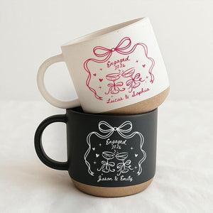 Personalized Engagement Mug, Custom Names & Year Coffee Cup, Engaged 2026 Gift for Couple, Bride and Groom Mug, Romantic Keepsake