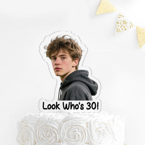 Personalized 30th Birthday Cake Topper, Custom Photo Cake Topper, 21st 30th 40th Birthday Party Decoration, 30th Birthday Gift