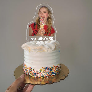 Personalized 30th Birthday Cake Topper, Custom Photo Cake Topper, 21st 30th 40th Birthday Party Decoration, 30th Birthday Gift