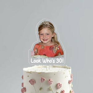 Personalized 30th Birthday Cake Topper, Custom Photo Cake Topper, 21st 30th 40th Birthday Party Decoration, 30th Birthday Gift