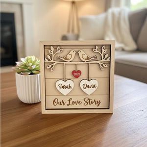 Personalized Wooden Sign, Couple Heart Decor, Valentine's Day Gift, Anniversary Gift, Gifts for Lover, Couple Decor, Couple Names Custom