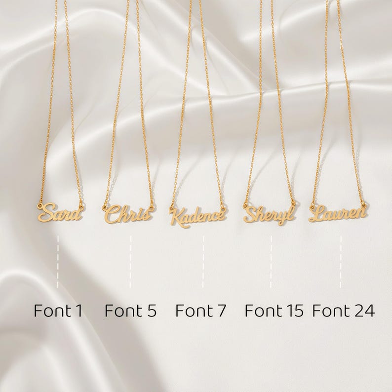 Custom Dainty Minimalist Name Necklace 18K Gold Personalized Script Name Jewelry Gift for Her