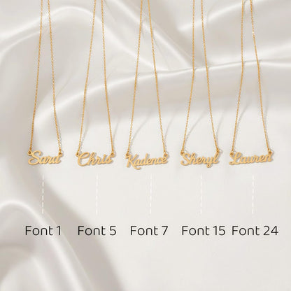 Custom Dainty Minimalist Name Necklace 18K Gold Personalized Script Name Jewelry Gift for Her