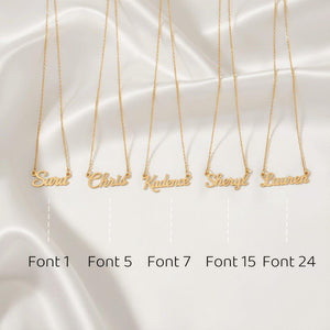 Custom Dainty Minimalist Name Necklace 18K Gold Personalized Script Name Jewelry Gift for Her