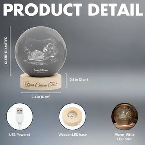 Personalized Round 3D Crystal Photo Portrait Night Light as Valentines Day Gift, Anniversary Gift, Romantic Gift for Couple, Wedding Gift