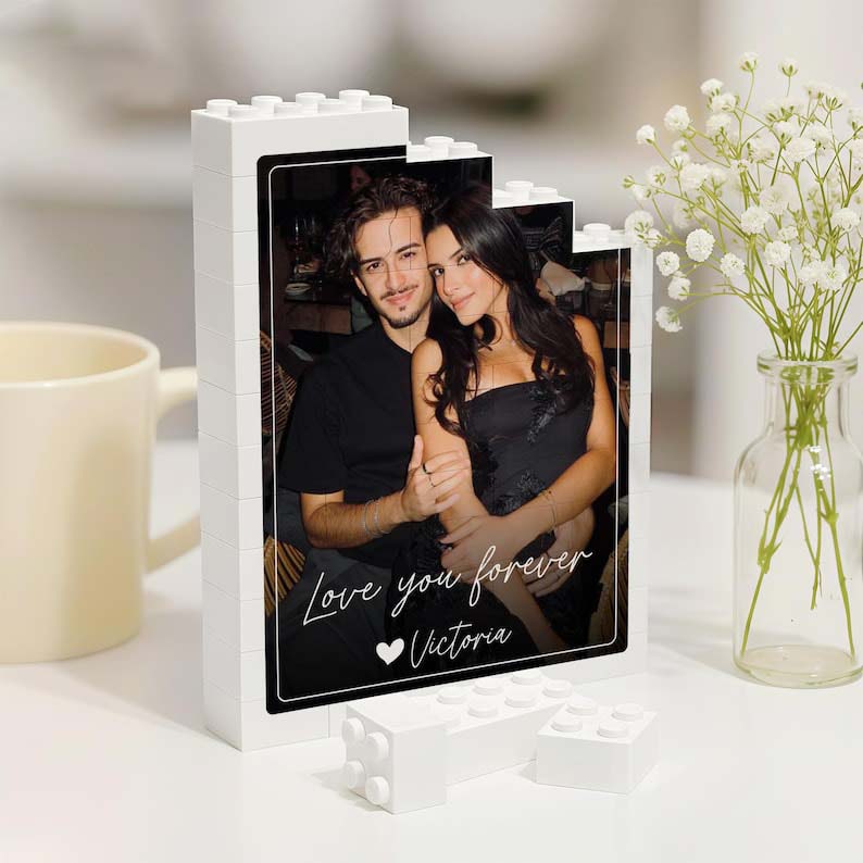 Personalized Couple Photo Building Block, Valentines Day Gift for Him, Couple Photo Puzzle Gift, Gift For Boyfriend Husband