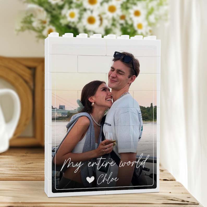 Personalized Couple Photo Building Block, Valentines Day Gift for Him, Couple Photo Puzzle Gift, Gift For Boyfriend Husband