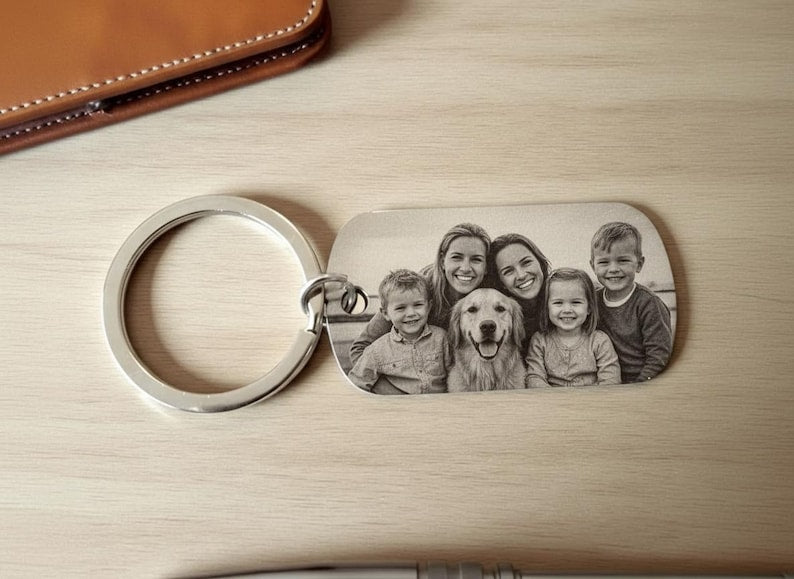 Photo Keyring Personalised Mother's Day Gift Nanny Stainless Steel - Custom Family & Couple Gift Nanna Keepsake Custom Present