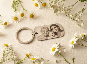 Photo Keyring Personalised Mother's Day Gift Nanny Stainless Steel - Custom Family & Couple Gift Nanna Keepsake Custom Present
