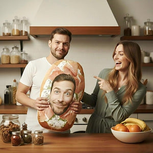 Funny Sourdough Pillow with Custom Face - Personalized Plush for Couples Funny Boyfriend Gift