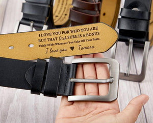 Customizable Belt for Him Fun Gift Idea, Leather Belt for Anniversary, Unique Boyfriend Gift, Valentine's Day Gift for Husband, Engrave Text