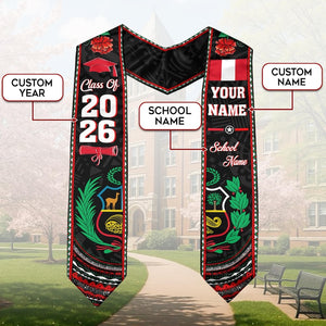 Personalized Peruvians American Flag Graduation Sash 2026, Peru Graduation Stole Custom, Peruvians Graduation Sash 2026, Graduation Gifts