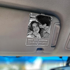 Personalized Couple Photo Car Visor Clip, Valentines Gift For Him, Drive Safe I Love You, Anniversary Gifts For Boyfriend, Drive Safe Gift