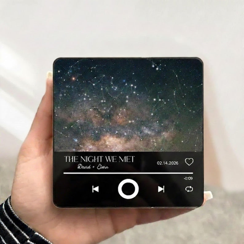 Star Map Music Fridge Magnets: Custom The Night We Met Couple Gift, Romantic Keepsake