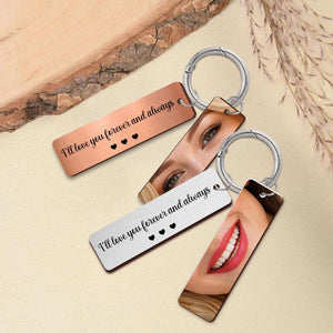 Personalized Eye Photo Aluminum Keychain,Drive Safe I See You Keyring,Custom Girlfriend Eye Picture Gift for Boyfriend, Valentine s Day Gift