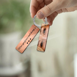 Personalized Eye Photo Aluminum Keychain,Drive Safe I See You Keyring,Custom Girlfriend Eye Picture Gift for Boyfriend, Valentine s Day Gift