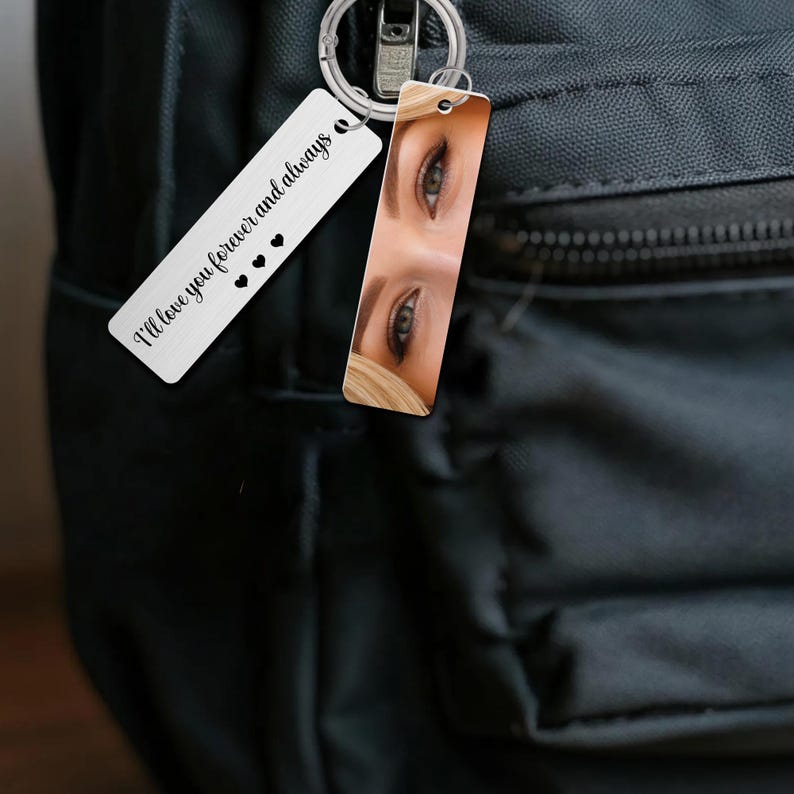 Personalized Eye Photo Aluminum Keychain,Drive Safe I See You Keyring,Custom Girlfriend Eye Picture Gift for Boyfriend, Valentine s Day Gift