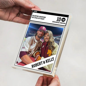 Personalized Trading Card Desk Name Plate For Couple, Custom Couple Photo Acrylic Block Plaque, Couple Sports, Gift for Baseball Lover