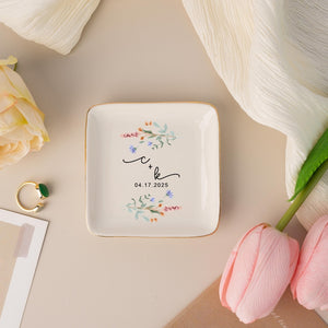 Custom Jewelry Tray, Personalized Wedding Ring Dish, Engagement Trinket Dish, Bridal Shower