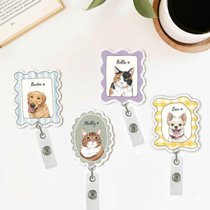 Custom Pet Badge Reel, Personalized Dog & Cat Photo Badge Reel, Nurse Badge Reel, Retractable ID Holder for Pet Owner, ID Badge Buddy