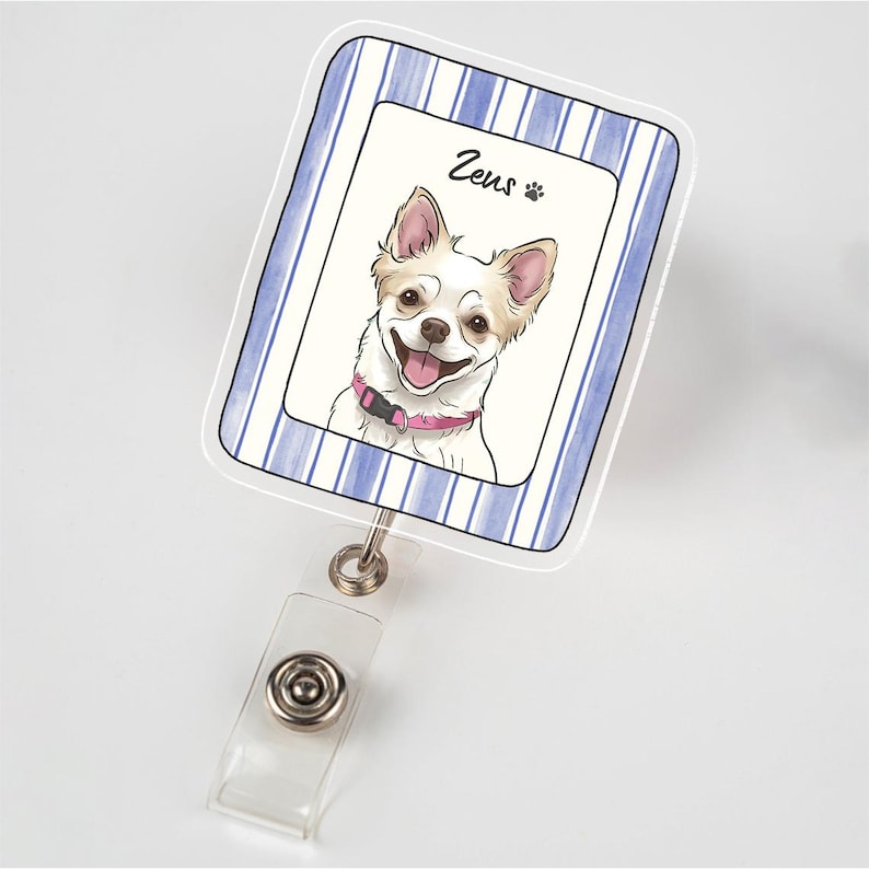 Custom Pet Badge Reel, Personalized Dog & Cat Photo Badge Reel, Nurse Badge Reel, Retractable ID Holder for Pet Owner, ID Badge Buddy