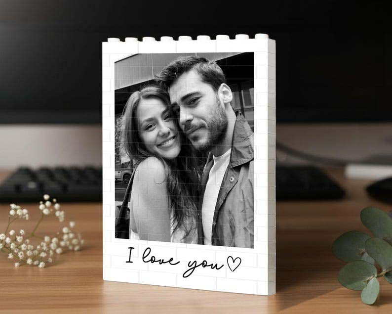 Personalized Couple Photo Building Block, Valentine Gift for Couple, Anniversary Gift for Him, Couple Bricks Puzzle Gifts, Love Gift