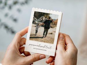 Personalised Anniversary Photo Gift, Couple Adventure Keepsake, Custom Text Photo Memory Block, Valentines Day Gift For Couple, Wedding Gift