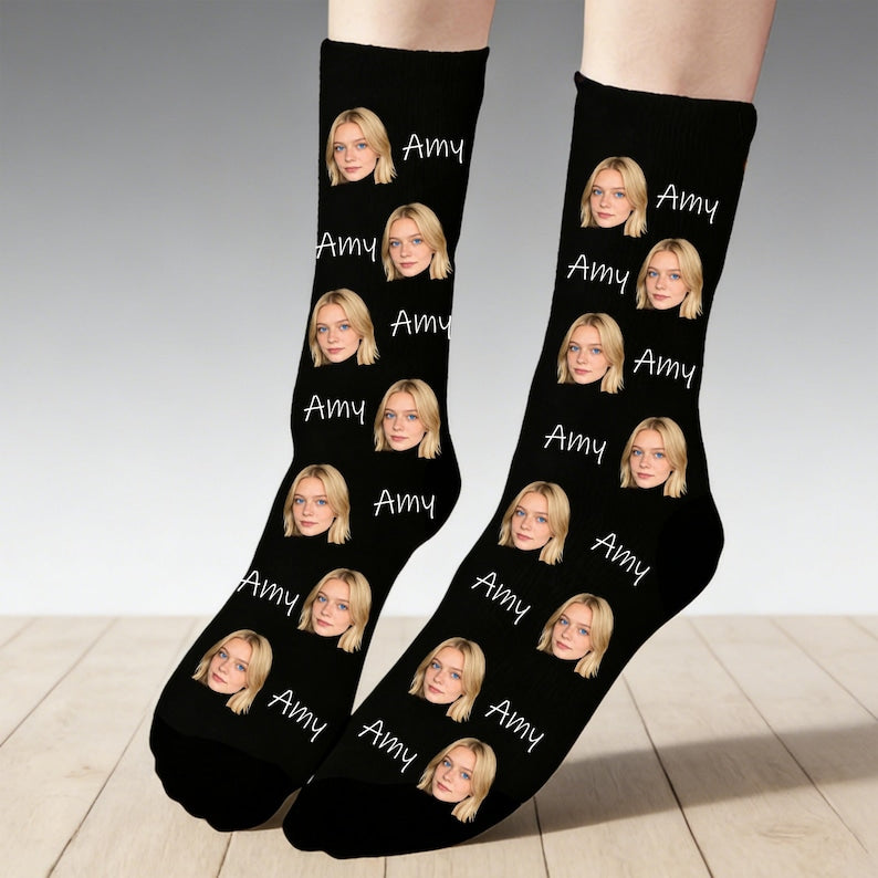 Custom Face Socks With Text,Custom Face Socks,Personalized Photo Socks,Custom Couple Socks,Face On Socks,Valentines Gifts for Best Dad Ever