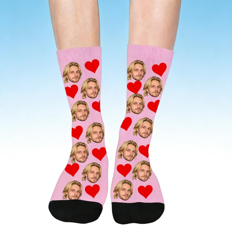 Custom Face Socks With Text,Custom Face Socks,Personalized Photo Socks,Custom Couple Socks,Face On Socks,Valentines Gifts for Best Dad Ever