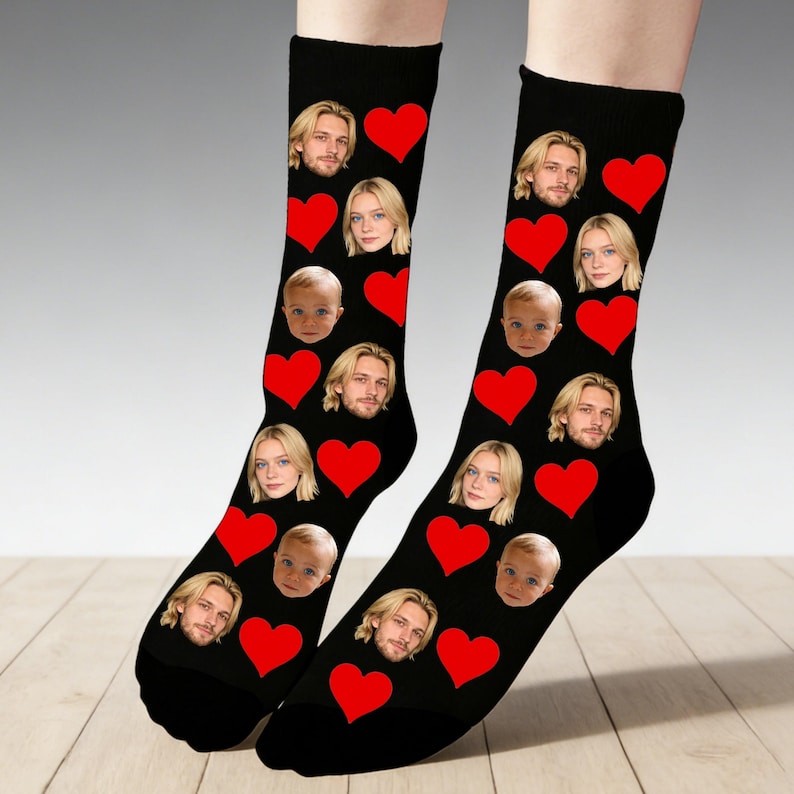 Custom Face Socks With Text,Custom Face Socks,Personalized Photo Socks,Custom Couple Socks,Face On Socks,Valentines Gifts for Best Dad Ever