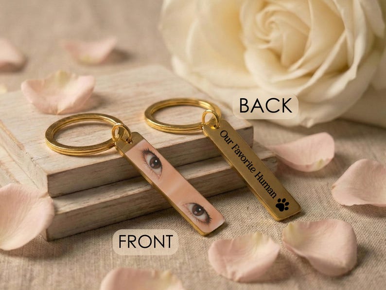 Custom Eye Photo Keychain Personalized Gifts for Him, Stainless Steel Keychain, Boyfriend Gifts for Him, Long-Distance Relationships Gift