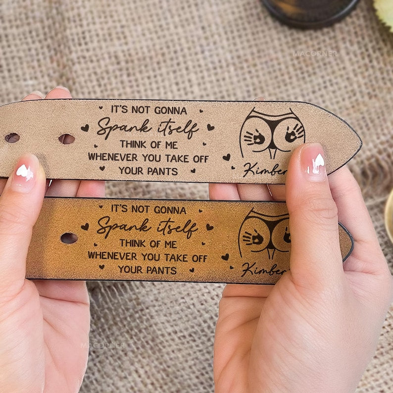 Custom Leather Belt For Him, Funny Gift For Men, Gift For Husband Boyfriend, Valentine's Day Gift, Anniversary Gift, Custom Engraved Belt