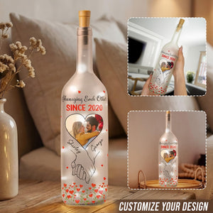 Custom Couple Photo Bottle Lamp, Personalized Night Light, Anniversary Gift, Valentine's Day Gift, Wedding Gift, Gift For Boyfriend Husband