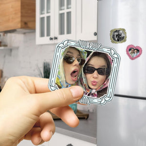 Vintage Photo Frame Magnet, Custom Picture Frames Fridge Magnet Gift for Couple, Bestie, Mom, Grandma,Personalized Birthday Gifts for Friend