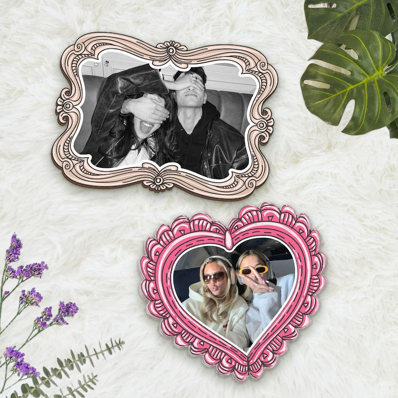 Vintage Photo Frame Magnet, Custom Picture Frames Fridge Magnet Gift for Couple, Bestie, Mom, Grandma,Personalized Birthday Gifts for Friend
