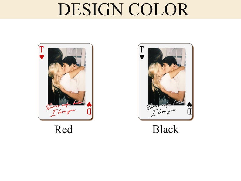 Personalized Valentine Photo Visor Clip Playing Card, Custom Couple Car Gift for Boyfriend Girlfriend, Romantic Love Keepsake