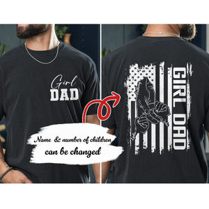 Girl Dad Shirt, Custom Kids Name Girl Dad T-Shirt, Girl Dad Gift, New Dad Tee, Dad of Girls, Trendy Dad Tee, Fathers Day Gift