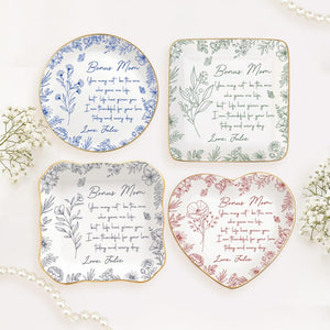 Personalized Ring Dish For Bonus Mom, Custom Wedding Gift To Step Mom From Daughter, Gift for Mom, Present for Mother's Day