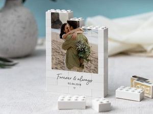 Personalised Anniversary Photo Gift, Romantic Keepsake, Custom Building Block Keepsake, Valentines Day Gift For Couple, Wedding Anniversary