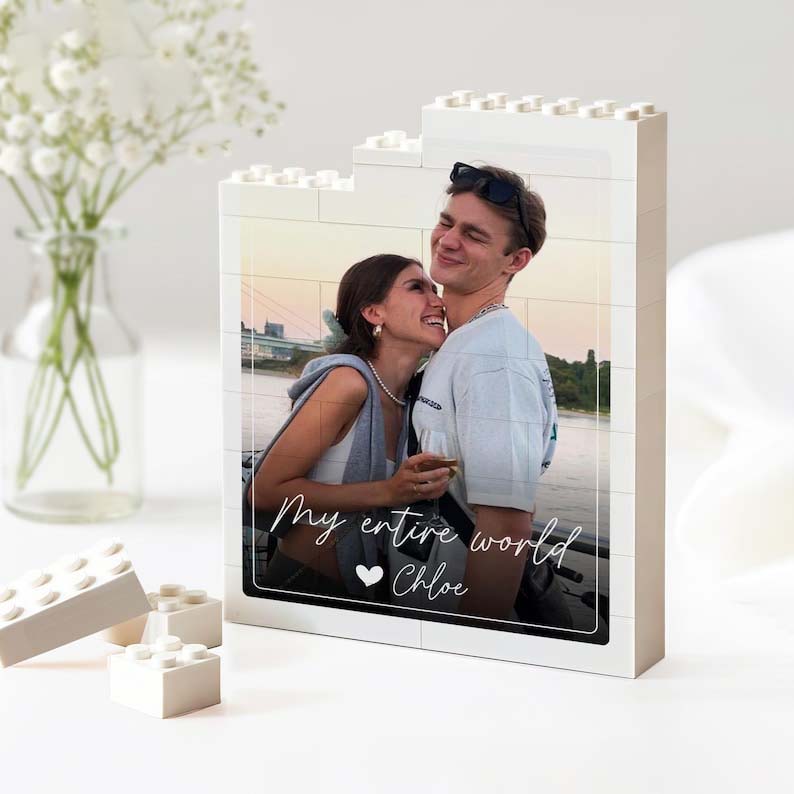 Personalized Couple Photo Building Block, Valentines Day Gift for Him, Couple Photo Puzzle Gift, Gift For Boyfriend Husband