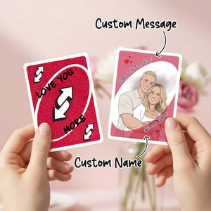 Personalized Love You More Reverse Card: Acrylic Valentine Card, Anniversary & Couple Keepsake