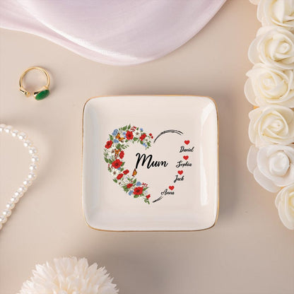 Personalised Mum Trinket Dish, Jewelry Dish For Mama, Kids Name Trinket Dish, Mothers Day Gifts, Gifts for Mum/Grandma/Nana, Mother Birthday Gift