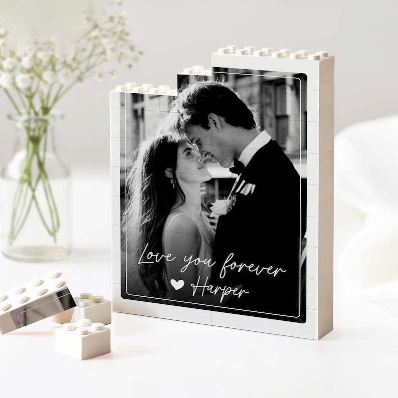 Personalized Couple Photo Building Block, Valentines Day Gift for Him, Couple Photo Puzzle Gift, Gift For Boyfriend Husband