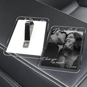 Custom Photo Car Visor Clip Gift for Him, Drive Safe Gift, Custom Couple Photo Keepsake Gift, Valentine s Gift for Boyfriend or Husband